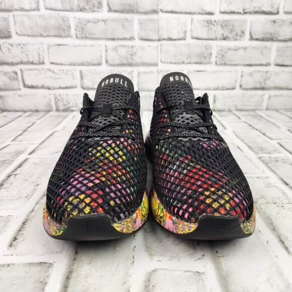 NOBULL Floral Diamond Mesh Runner Men's Size 11 Black Athletic Workout Sneakers - Picture 2 of 10